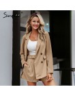 Simplee elegancki dwuczęściowy kobiety krótki garnitur casualowe w stylu streetwear garnitury kobiet zestawy blezerów Chic 2019 