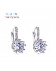 Meajoe Trendy srebrna płyta 6 kolor urok Stud kolczyk okrągła cyrkonia sześcienna Metal Vintage kolczyki biżuteria dla kobiet pr