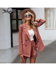 Simplee elegancki dwuczęściowy kobiety krótki garnitur casualowe w stylu streetwear garnitury kobiet zestawy blezerów Chic 2019 