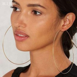BLIJERY przesadzone 12cm Super duże kolczyki koła gładkie duże koło kolczyki dla kobiet oświadczenie biżuteria Boucles d'oreille