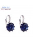 Meajoe Trendy srebrna płyta 6 kolor urok Stud kolczyk okrągła cyrkonia sześcienna Metal Vintage kolczyki biżuteria dla kobiet pr