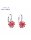 Meajoe Trendy srebrna płyta 6 kolor urok Stud kolczyk okrągła cyrkonia sześcienna Metal Vintage kolczyki biżuteria dla kobiet pr