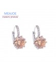 Meajoe Trendy srebrna płyta 6 kolor urok Stud kolczyk okrągła cyrkonia sześcienna Metal Vintage kolczyki biżuteria dla kobiet pr
