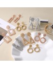 VKME fashion geometryczne różowe złote zawieszki kolczyki modelki nowe Brincos hollow metalowe magiczne kolczyki biżuteria świąt