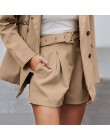 Simplee elegancki dwuczęściowy kobiety krótki garnitur casualowe w stylu streetwear garnitury kobiet zestawy blezerów Chic 2019 