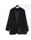 2020 moda jesień kobiety Slim blezer, kurtka praca kobiet urząd Lady czarne z kieszeniami ząbkowany Blazer Coat