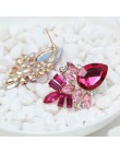 Nowa moda damska biżuteria w stylu niebieski/czarny/różowy kolczyki Handmade Rhinestone słodki stud kryształ Dangle kolczyki dla