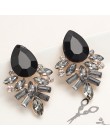 Nowa moda damska biżuteria w stylu niebieski/czarny/różowy kolczyki Handmade Rhinestone słodki stud kryształ Dangle kolczyki dla