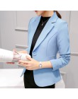 2020 damska marynarka różowa z długim rękawem Blazers solidna jeden płaszcz z guzikami Slim Office damska kurtka bluzki damskie 