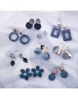 MENGJIQIAO 2019 gorąca sprzedaż 30 styl niebieski kolor moda eleganckie geometryczne Dangle kolczyki dla kobiet śliczne Pendient