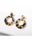ZA 2019 gorąca sprzedaż żywica akrylowa Leopard dynda kolczyki dla kobiet moda szylkret geometria Acetate kolczyki zestaw Brinco