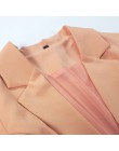 2020 moda jesień kobiety Slim blezer, kurtka praca kobiet urząd Lady czarne z kieszeniami ząbkowany Blazer Coat