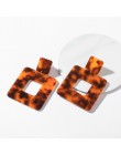 ZA 2019 gorąca sprzedaż żywica akrylowa Leopard dynda kolczyki dla kobiet moda szylkret geometria Acetate kolczyki zestaw Brinco