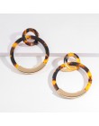 ZA 2019 gorąca sprzedaż żywica akrylowa Leopard dynda kolczyki dla kobiet moda szylkret geometria Acetate kolczyki zestaw Brinco