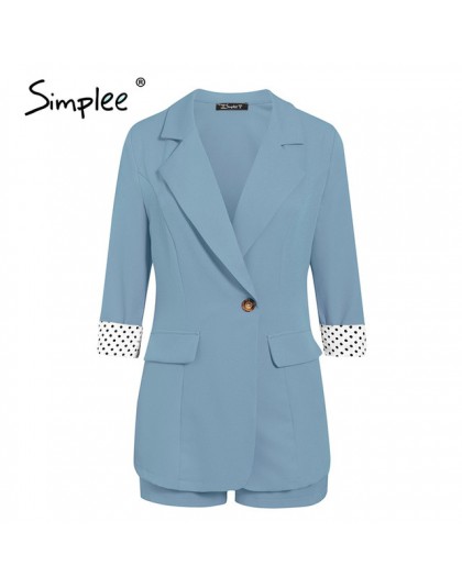 Simplee elegancki dwuczęściowy kobiety krótki garnitur casualowe w stylu streetwear garnitury kobiet zestawy blezerów Chic 2019 