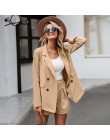 Simplee elegancki dwuczęściowy kobiety krótki garnitur casualowe w stylu streetwear garnitury kobiet zestawy blezerów Chic 2019 