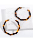 ZA 2019 gorąca sprzedaż żywica akrylowa Leopard dynda kolczyki dla kobiet moda szylkret geometria Acetate kolczyki zestaw Brinco