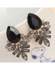 Nowa moda damska biżuteria w stylu niebieski/czarny/różowy kolczyki Handmade Rhinestone słodki stud kryształ Dangle kolczyki dla