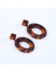 ZA 2019 gorąca sprzedaż żywica akrylowa Leopard dynda kolczyki dla kobiet moda szylkret geometria Acetate kolczyki zestaw Brinco