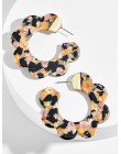ZA 2019 gorąca sprzedaż żywica akrylowa Leopard dynda kolczyki dla kobiet moda szylkret geometria Acetate kolczyki zestaw Brinco