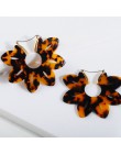 ZA 2019 gorąca sprzedaż żywica akrylowa Leopard dynda kolczyki dla kobiet moda szylkret geometria Acetate kolczyki zestaw Brinco