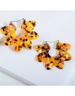 ZA 2019 gorąca sprzedaż żywica akrylowa Leopard dynda kolczyki dla kobiet moda szylkret geometria Acetate kolczyki zestaw Brinco