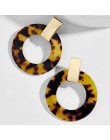ZA 2019 gorąca sprzedaż żywica akrylowa Leopard dynda kolczyki dla kobiet moda szylkret geometria Acetate kolczyki zestaw Brinco