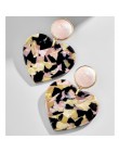 ZA 2019 gorąca sprzedaż żywica akrylowa Leopard dynda kolczyki dla kobiet moda szylkret geometria Acetate kolczyki zestaw Brinco