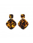 ZA 2019 gorąca sprzedaż żywica akrylowa Leopard dynda kolczyki dla kobiet moda szylkret geometria Acetate kolczyki zestaw Brinco