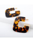 ZA 2019 gorąca sprzedaż żywica akrylowa Leopard dynda kolczyki dla kobiet moda szylkret geometria Acetate kolczyki zestaw Brinco
