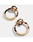 ZA 2019 gorąca sprzedaż żywica akrylowa Leopard dynda kolczyki dla kobiet moda szylkret geometria Acetate kolczyki zestaw Brinco