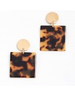 ZA 2019 gorąca sprzedaż żywica akrylowa Leopard dynda kolczyki dla kobiet moda szylkret geometria Acetate kolczyki zestaw Brinco