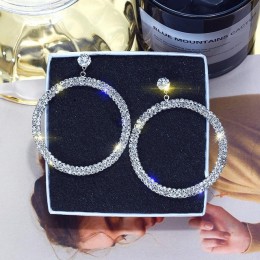 2020 New Arrival Metal hiperbola okrągły kryształ earing kobiety dynda kolczyki moda kobieta koreański proste biżuteria koło kol