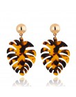 ZA 2019 gorąca sprzedaż żywica akrylowa Leopard dynda kolczyki dla kobiet moda szylkret geometria Acetate kolczyki zestaw Brinco
