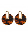 ZA 2019 gorąca sprzedaż żywica akrylowa Leopard dynda kolczyki dla kobiet moda szylkret geometria Acetate kolczyki zestaw Brinco