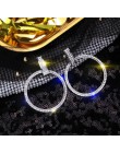 2020 New Arrival Metal hiperbola okrągły kryształ earing kobiety dynda kolczyki moda kobieta koreański proste biżuteria koło kol