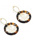 ZA 2019 gorąca sprzedaż żywica akrylowa Leopard dynda kolczyki dla kobiet moda szylkret geometria Acetate kolczyki zestaw Brinco