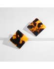 ZA 2019 gorąca sprzedaż żywica akrylowa Leopard dynda kolczyki dla kobiet moda szylkret geometria Acetate kolczyki zestaw Brinco