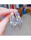 2020 New Arrival Metal hiperbola okrągły kryształ earing kobiety dynda kolczyki moda kobieta koreański proste biżuteria koło kol