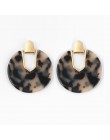 ZA 2019 gorąca sprzedaż żywica akrylowa Leopard dynda kolczyki dla kobiet moda szylkret geometria Acetate kolczyki zestaw Brinco