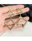 2020 New Arrival Metal hiperbola okrągły kryształ earing kobiety dynda kolczyki moda kobieta koreański proste biżuteria koło kol
