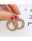 2020 New Arrival Metal hiperbola okrągły kryształ earing kobiety dynda kolczyki moda kobieta koreański proste biżuteria koło kol