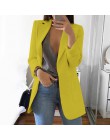 Wipalo Plus rozmiar 2019 kobiet elegancka szczupła dorywczo solidna biznesowa marynarka Bodycon długie blezery kurtka damska mar