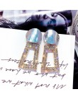 2020 New Arrival Metal hiperbola okrągły kryształ earing kobiety dynda kolczyki moda kobieta koreański proste biżuteria koło kol