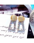 2020 New Arrival Metal hiperbola okrągły kryształ earing kobiety dynda kolczyki moda kobieta koreański proste biżuteria koło kol