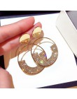 2020 New Arrival Metal hiperbola okrągły kryształ earing kobiety dynda kolczyki moda kobieta koreański proste biżuteria koło kol