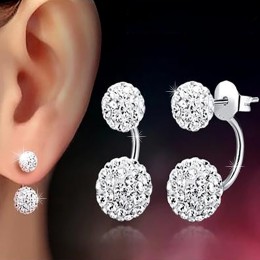 Promocja Shambhala podwójna w kształcie kuli 925 Sterling Silver damskie kolczyki dla kobiet biżuteria prezent urodzinowy Oorbel