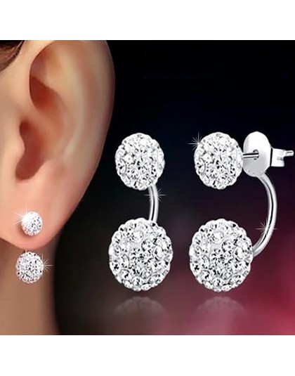Promocja Shambhala podwójna w kształcie kuli 925 Sterling Silver damskie kolczyki dla kobiet biżuteria prezent urodzinowy Oorbel