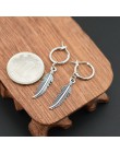 Moda męska Punk kolczyki Feather Tassel wisiorek z długim łańcuszkiem ze stali nierdzewnej Stud kolczyk Unisex Trend Rock Hipste