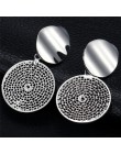 17KM Vintage złoty okrągły Metal cekiny stadniny kolczyki dla kobiet moda Hollow Mesh przebite kolczyki 2019 koreańska biżuteria